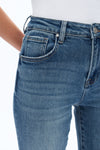 High Rise Jeans With Rolled Hem-Straight-BAYEAS