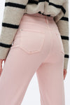 Pink High Rise Straight Jeans-Straight-BAYEAS