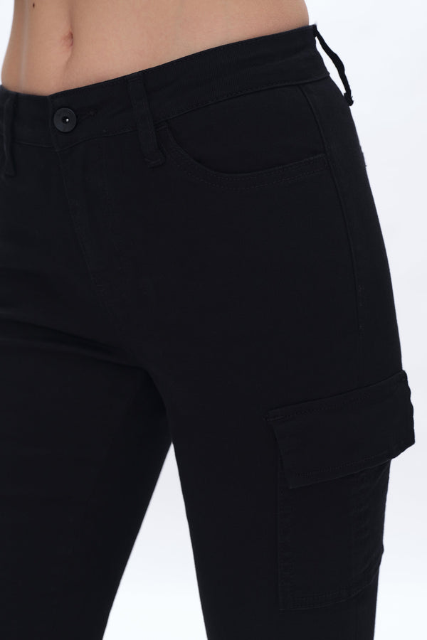 Slim Fit Cargo Jeans-Mom Jeans-BAYEAS
