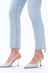 Daisy High Rise Slim Denim Jeans With Raw Hem-Straight-BAYEAS