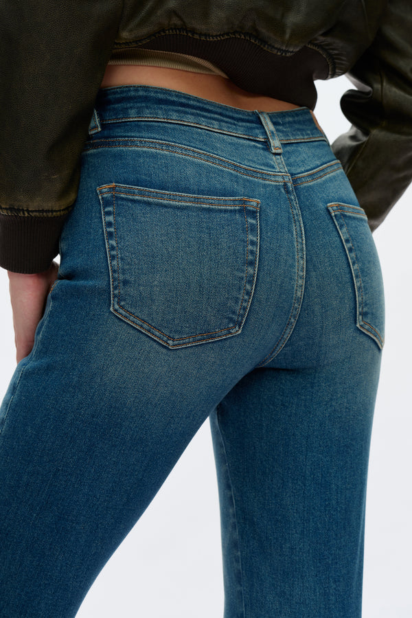 Mid Rise Straight Jeans