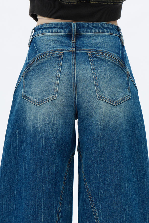 MID RISE DROP CROTCH HAREM-Shorts-BAYEAS
