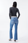 Mid Rise Distressed Bootcut Jeans