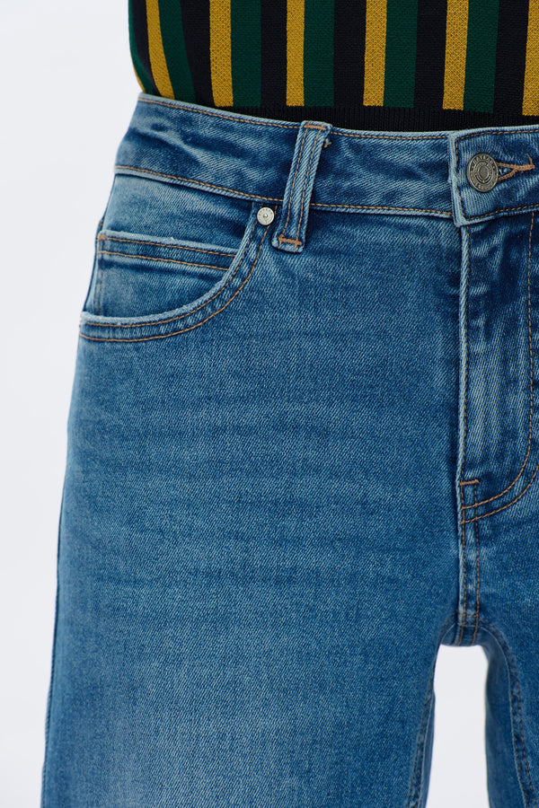 Mid Rise Barrel Leg Jeans-Barrel-BAYEAS