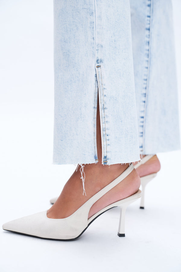 Slit Hem Bootcut Jeans-Flare & Bootcut-BAYEAS