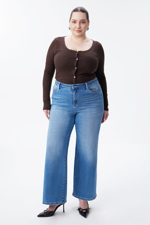 Modern High Rise Wide Leg Jeans