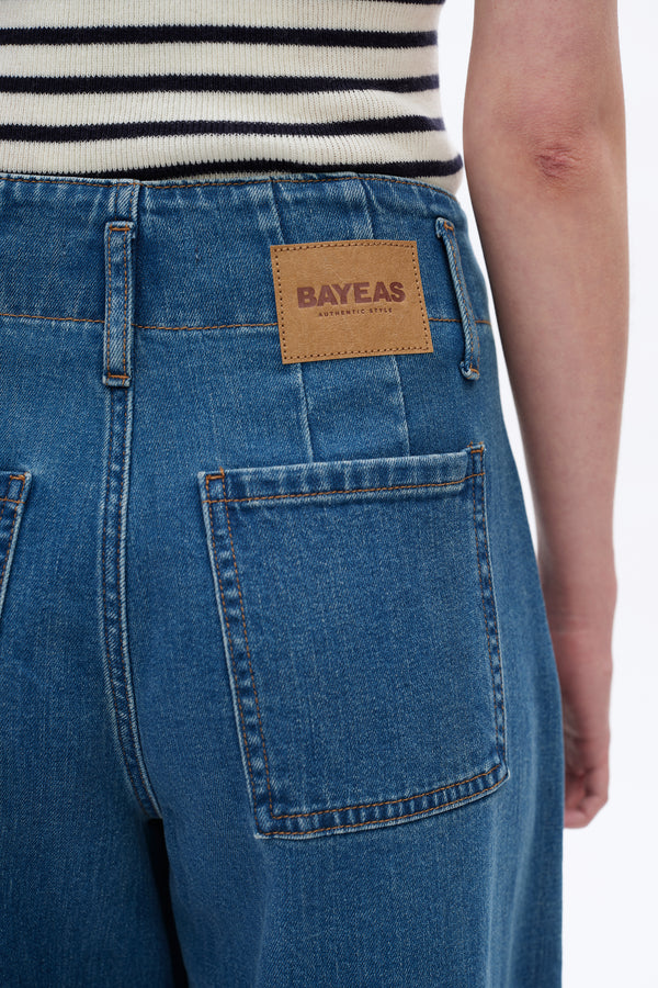 Vintage Pleated Baggy Jeans-Wide Leg-BAYEAS