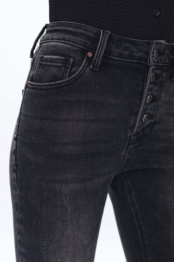 High Rise Skinny Jeans-Skinny-BAYEAS