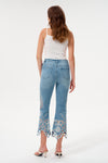 High Rise Embroidered Lace Flare Jeans