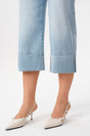 High Rise Cuffed Wide Leg Jeans