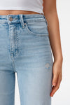 High Rise Cuffed Wide Leg Jeans