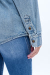Oversized Denim Shirt for Women-Shirts-BAYEAS