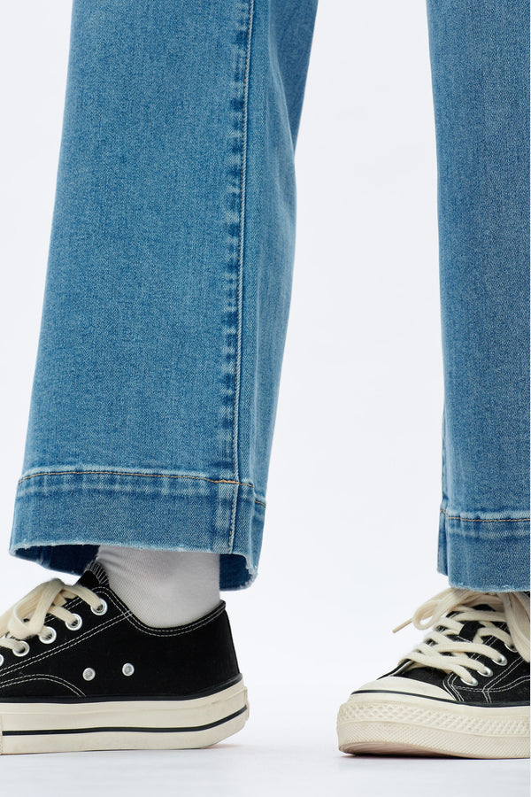 High Rise Wide Leg Jeans-Wide Leg-BAYEAS