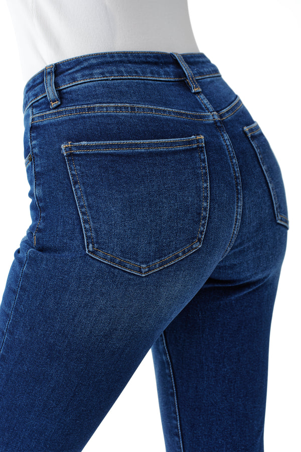 Mid Rise Slit Skinny Jeans
