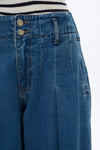 Vintage Pleated Baggy Jeans-Wide Leg-BAYEAS