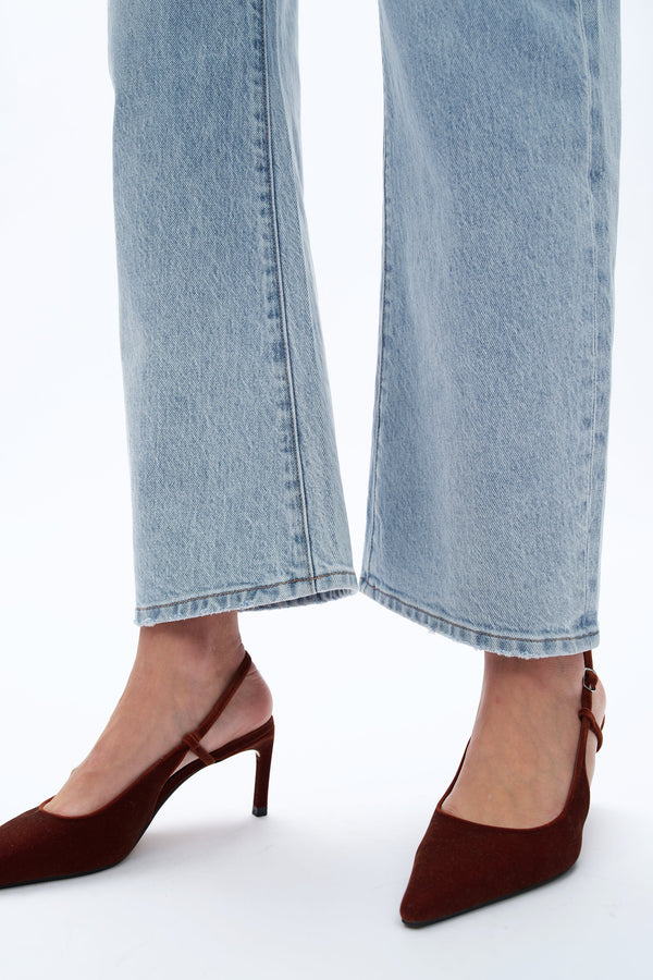 Mid Rise Barrel Leg Jeans-Wide Leg-BAYEAS