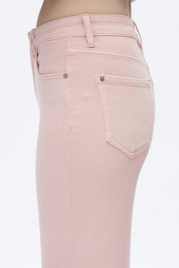 Pink High Rise Straight Jeans-Straight-BAYEAS