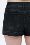 Mid Rise Elastic Denim Shorts-Shorts-BAYEAS