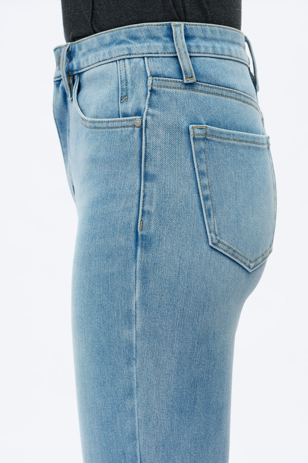 High Rise Straight Jeans-Straight-BAYEAS