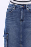 MID RISE CARGO MAXI SKIRT-Skirts-BAYEAS