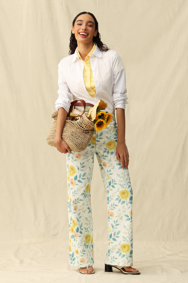 Flora High Rise Wide Leg Woven