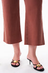 High Rise Cropped Distressed Wide Leg Jeans