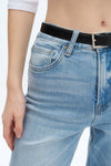 High Rise Straight Leg Denim Jeans-Straight-BAYEAS