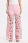 High Rise Wide Leg Lace Cut-out