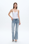 Faded Washed Flare Jeans-Flare & Bootcut-BAYEAS