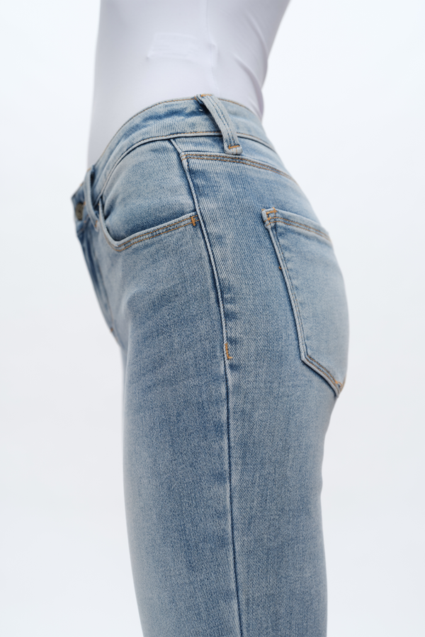 Faded Washed Flare Jeans-Flare & Bootcut-BAYEAS