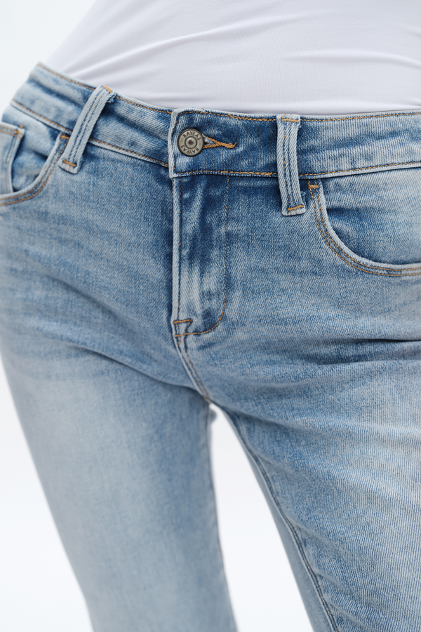 Faded Washed Flare Jeans-Flare & Bootcut-BAYEAS