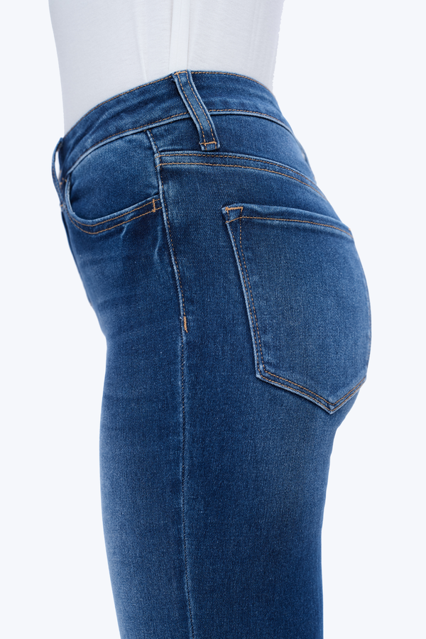 High Rise Bootcut Flare Denim Jeans-Flare & Bootcut-BAYEAS