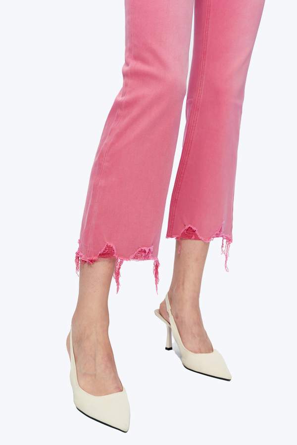 High Rise Vintage Crop Flare Denim Jeans-Flare & Bootcut-BAYEAS