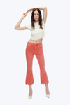 High Rise Vintage Crop Flare Denim Jeans-Flare & Bootcut-BAYEAS