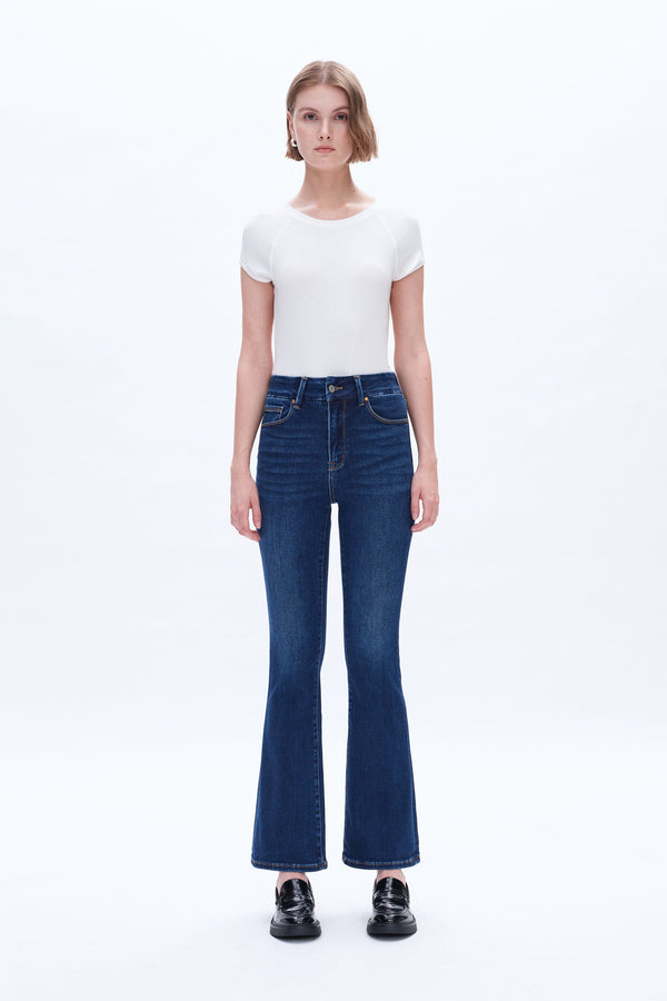 High Rise Bootcut Flare Denim Jeans-Flare & Bootcut-BAYEAS