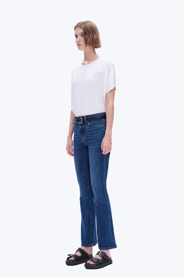High Rise Bootcut Denim Jeans-Flare & Bootcut-BAYEAS