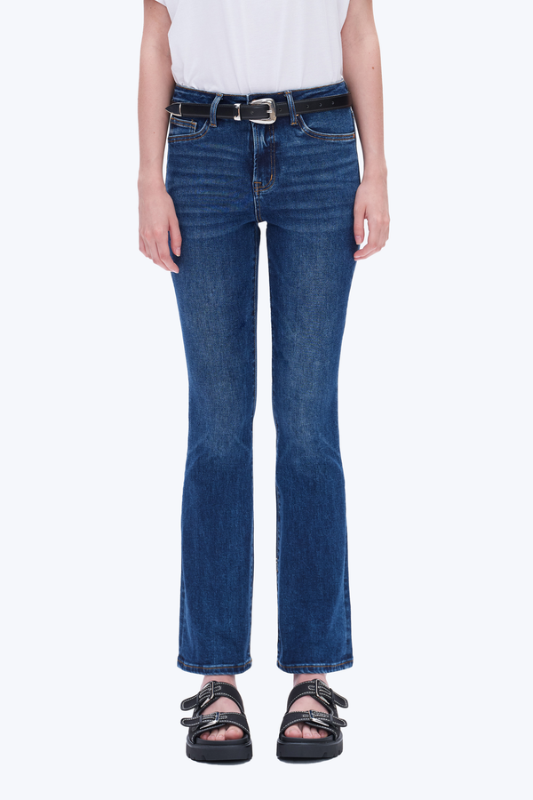 High Rise Bootcut Denim Jeans-Flare & Bootcut-BAYEAS
