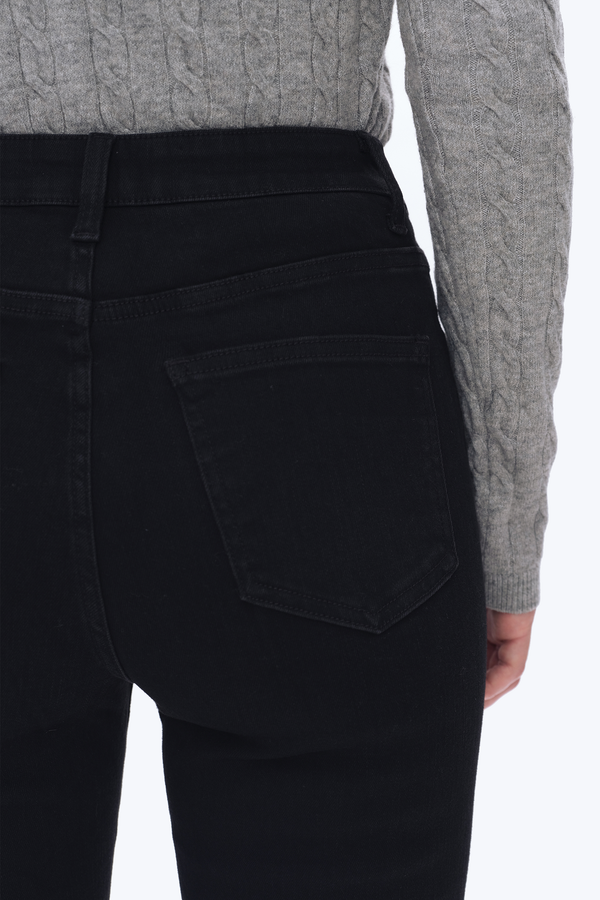 High Rise Flare Denim Jeans With Crinkle-Flare & Bootcut-BAYEAS