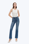 High Rise Bootcut Denim Jeans-Flare & Bootcut-BAYEAS