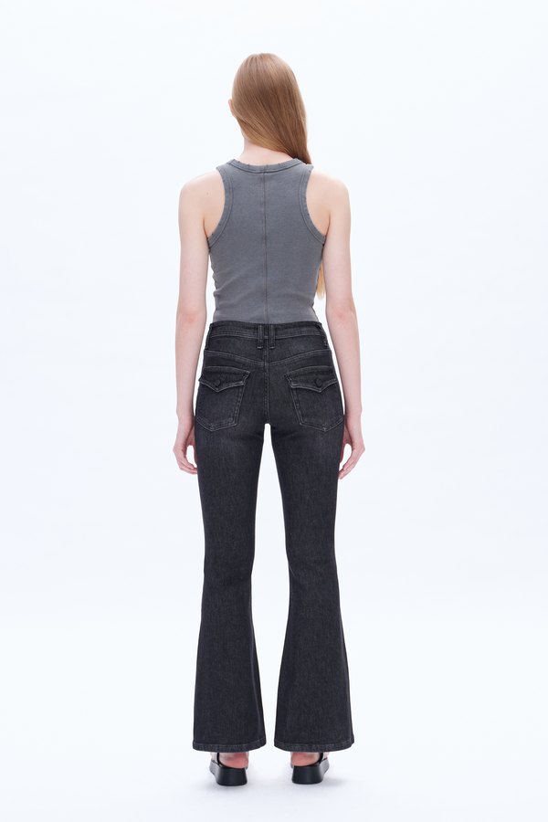 Jess Mid Rise Flare Jeans-Flare & Bootcut-BAYEAS