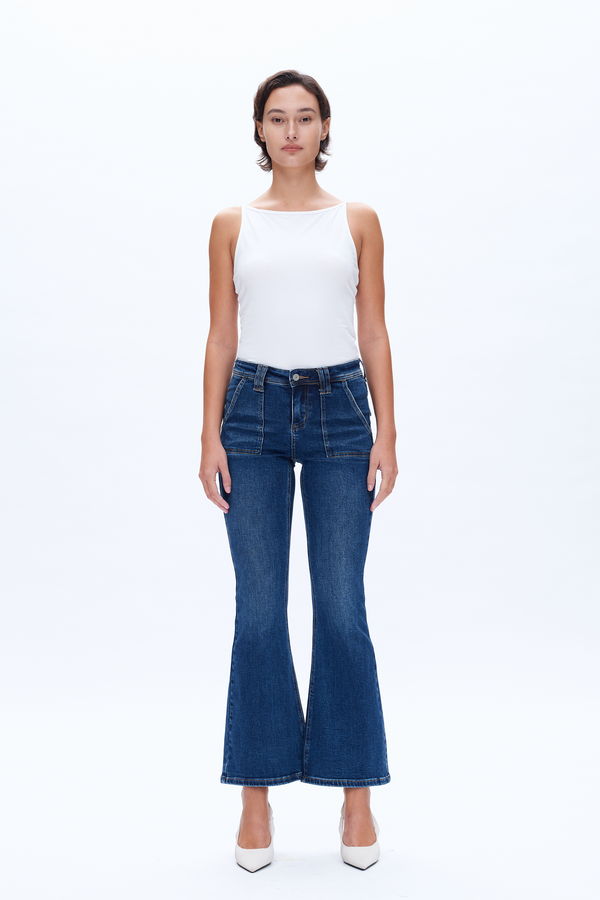 Jess Mid Rise Flare Jeans-Flare & Bootcut-BAYEAS
