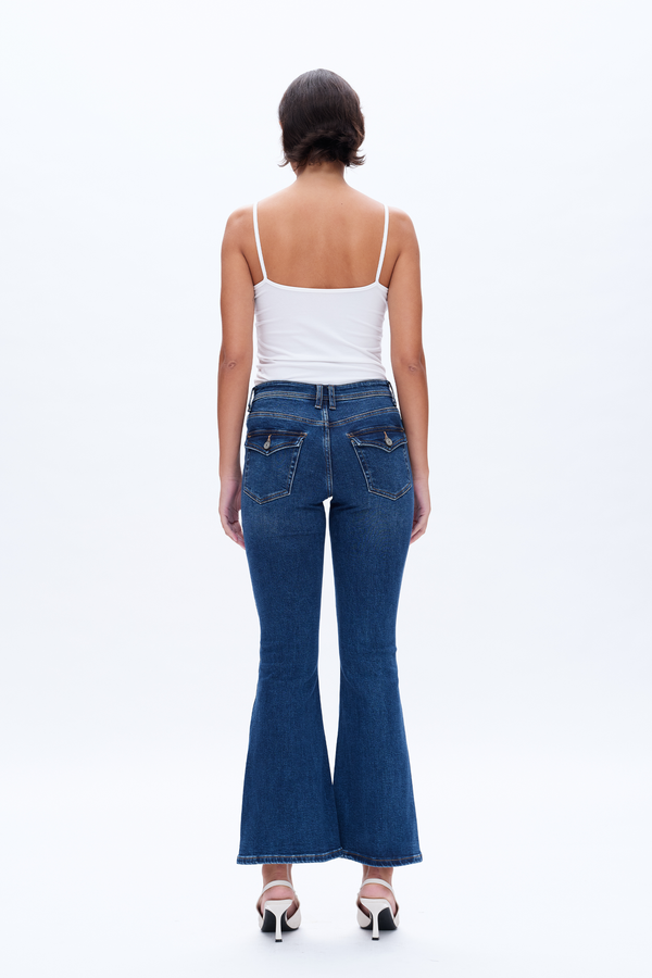 Jess Mid Rise Flare Jeans-Flare & Bootcut-BAYEAS