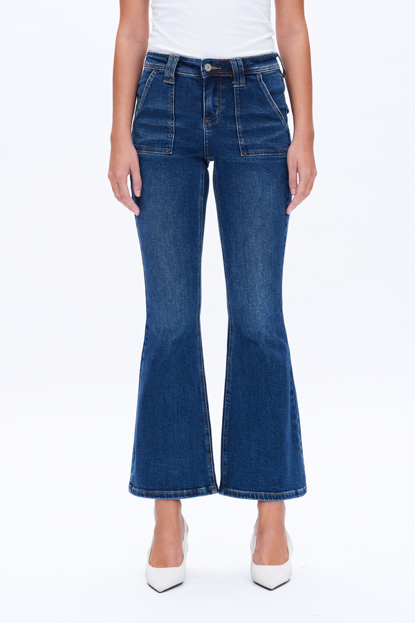Jess Mid Rise Flare Jeans-Flare & Bootcut-BAYEAS