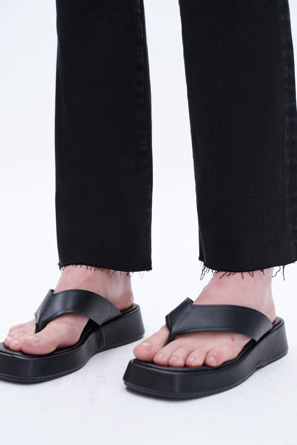 Black Bootcut Denim Jeans-Flare & Bootcut-BAYEAS