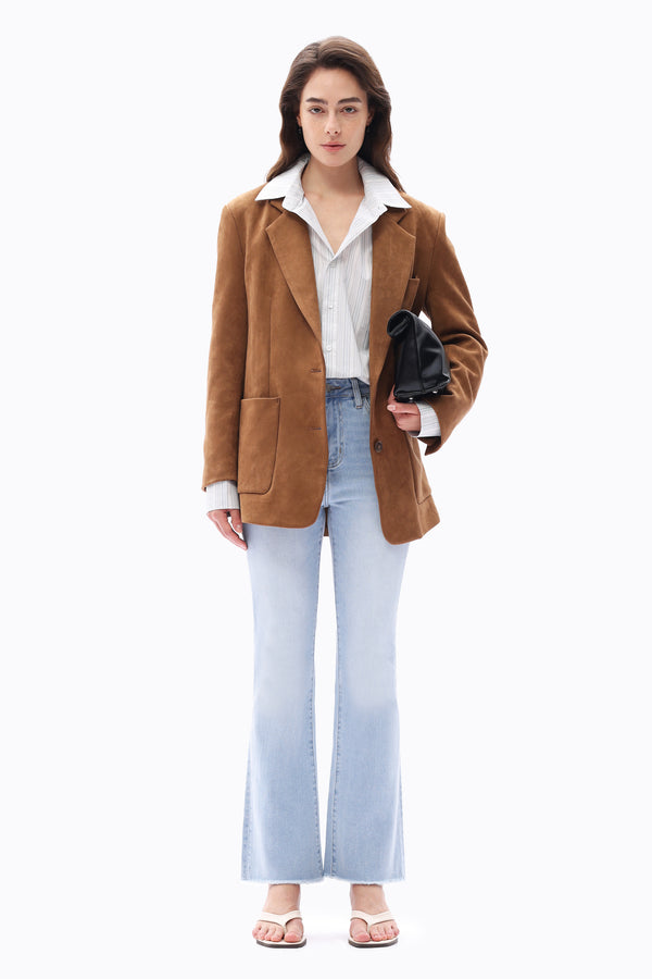 High Rise Bootcut Ankle Jeans