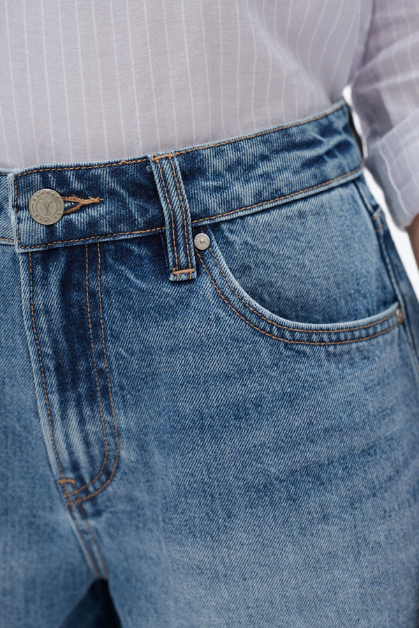 Mid Rise Denim Shorts-Shorts-BAYEAS