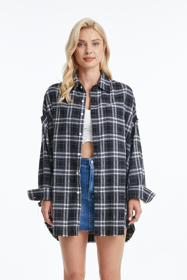 BLACK/WHITE PLAID