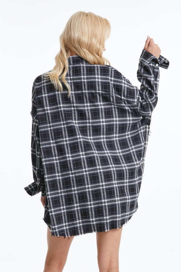 BLACK/WHITE PLAID