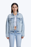 Drop Shoulder Denim Jacket-Jackets-BAYEAS