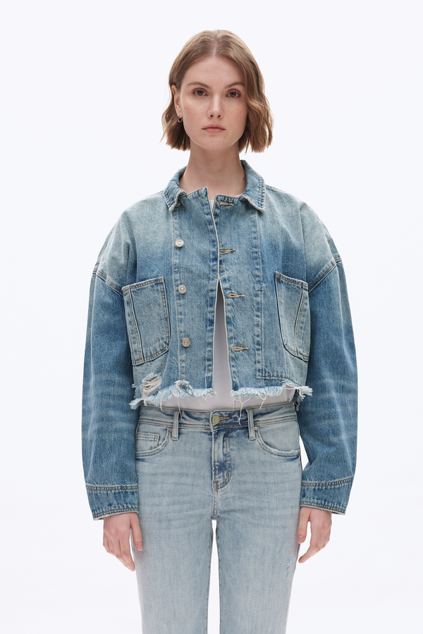 Long Sleeve Denim Jacket-Jackets-BAYEAS